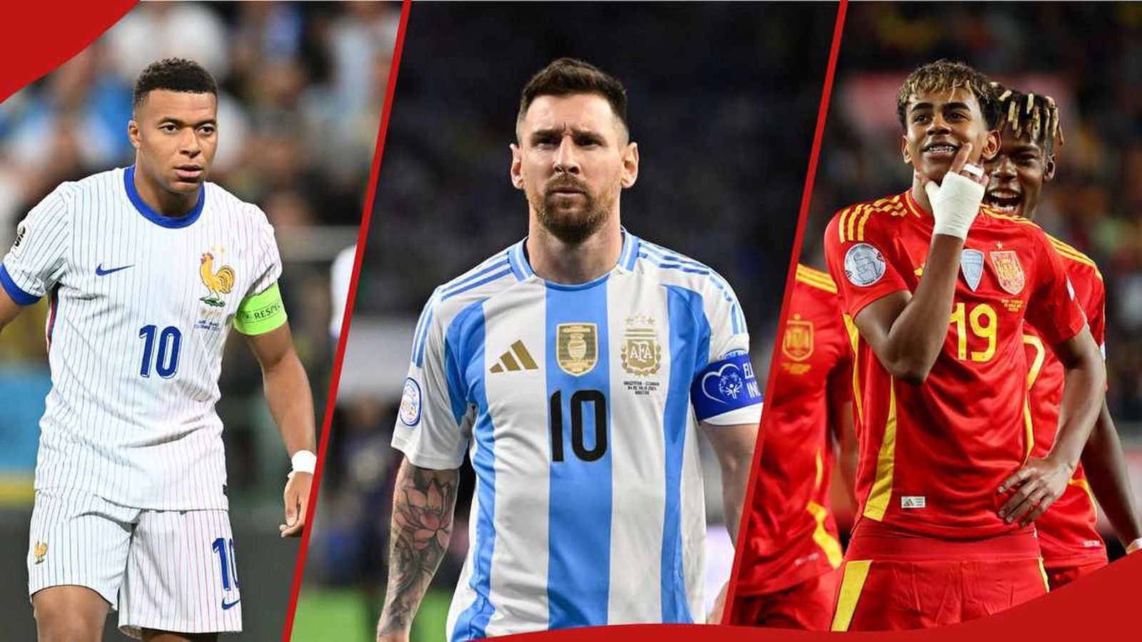 Mbappé, Messi y Lamine Yamal