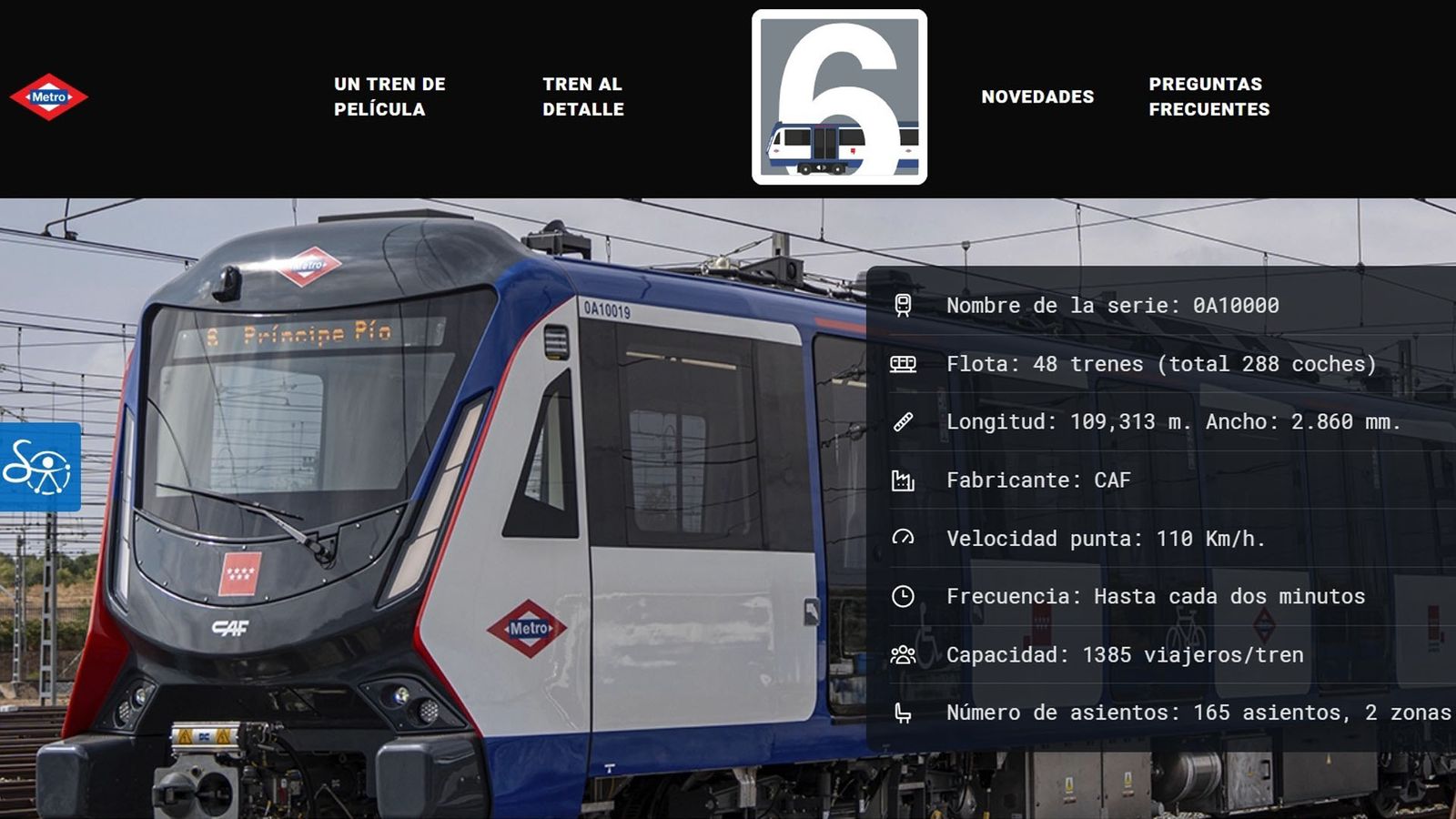 Espacio temático en la web de Metro sobre los trenes automáticos que circularán en la Línea 6