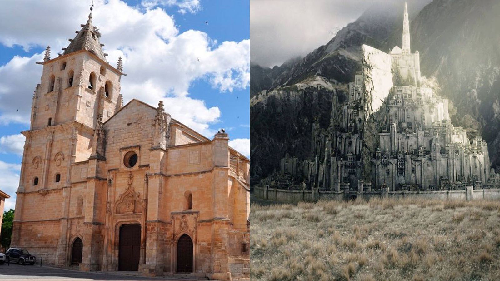 Iglesia de Torrelaguna (i) y capital de Gondor (d)