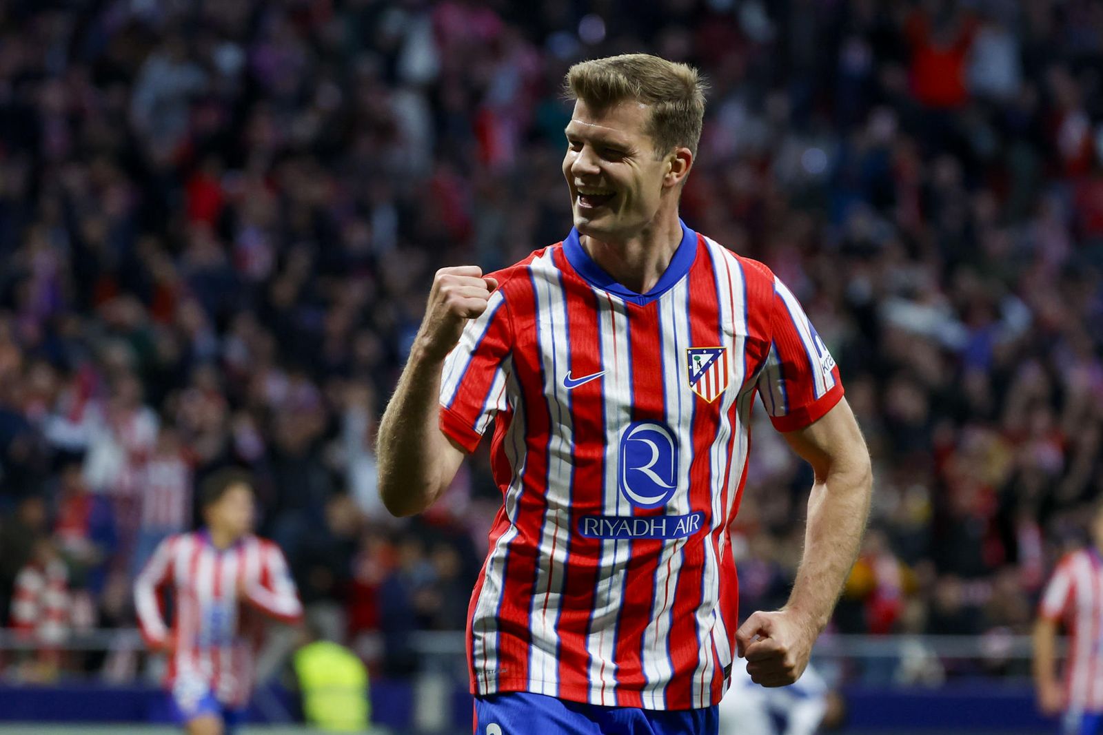 Alexander Sorloth celebra un gol ante la Real Sociedad