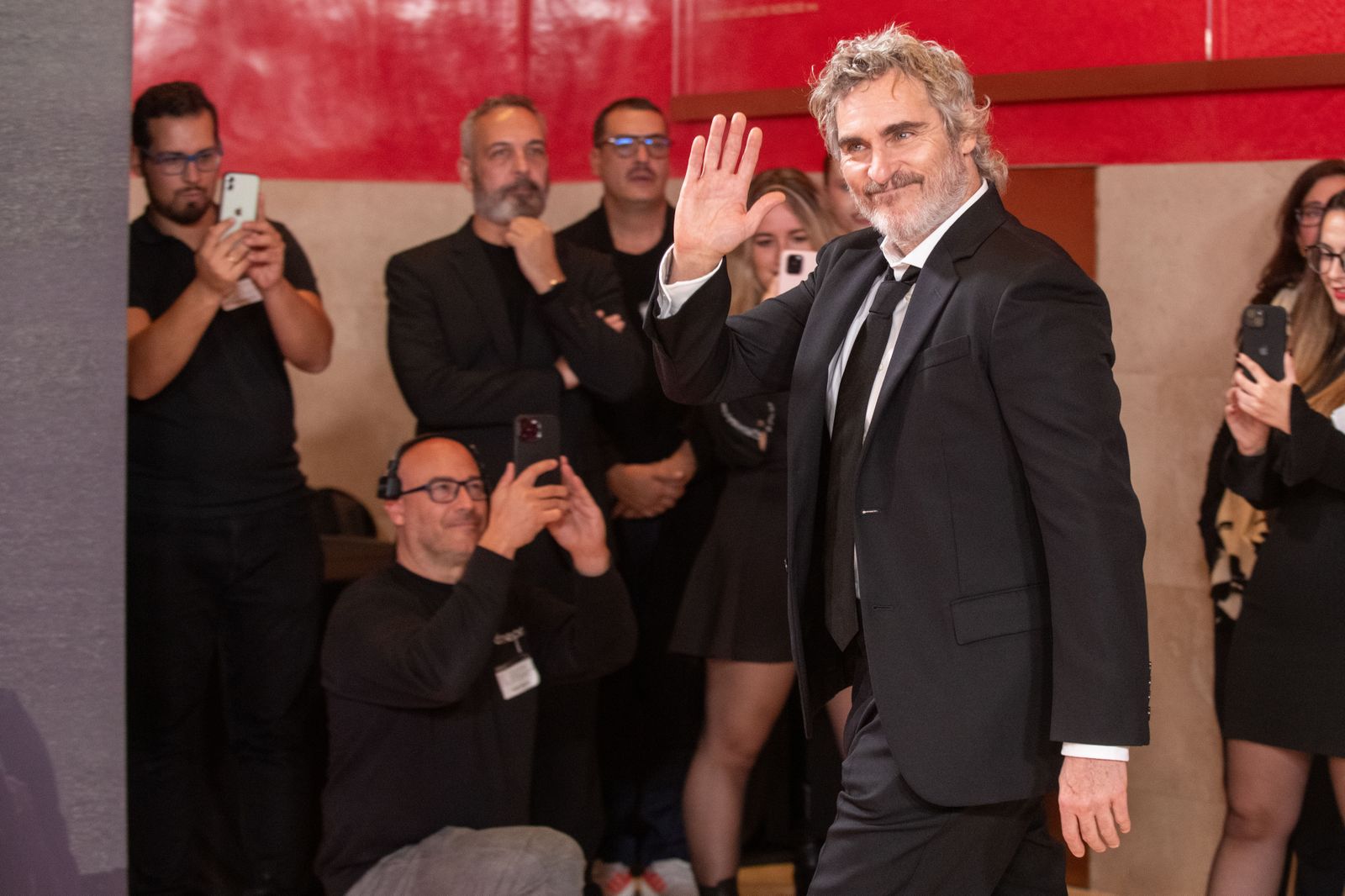 Joaquin Phoenix durante el estreno de la película 'Napoleón' en el Museo del Prado