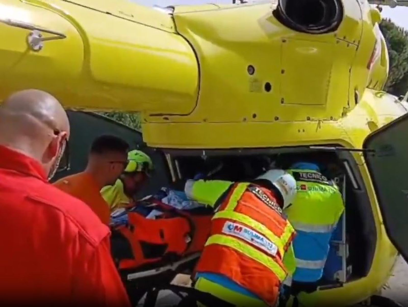 El Summa 112 transada a un herido en helicóptero en  Navas del Rey