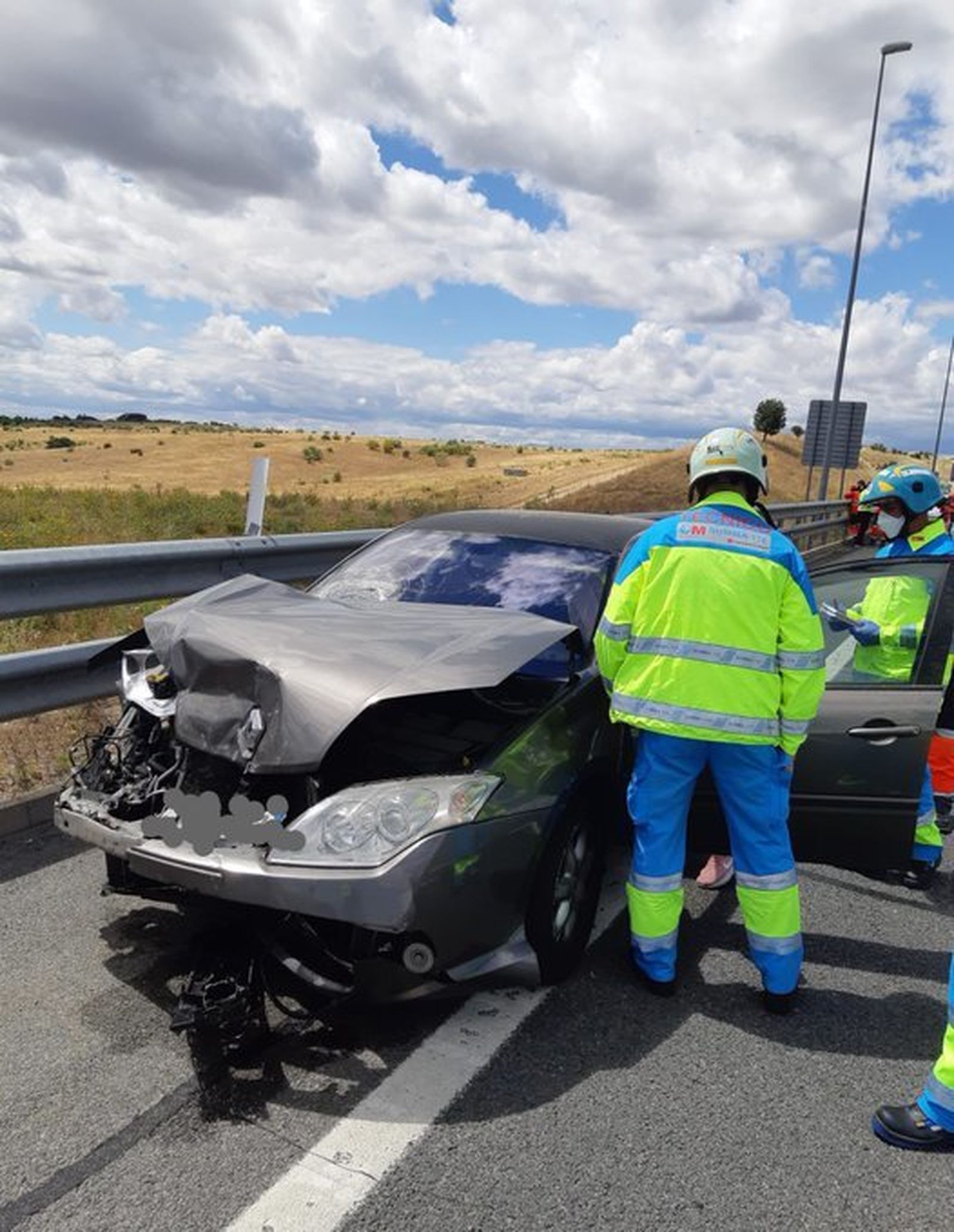 Uno de los vehículos implicados en el accidente de la M50