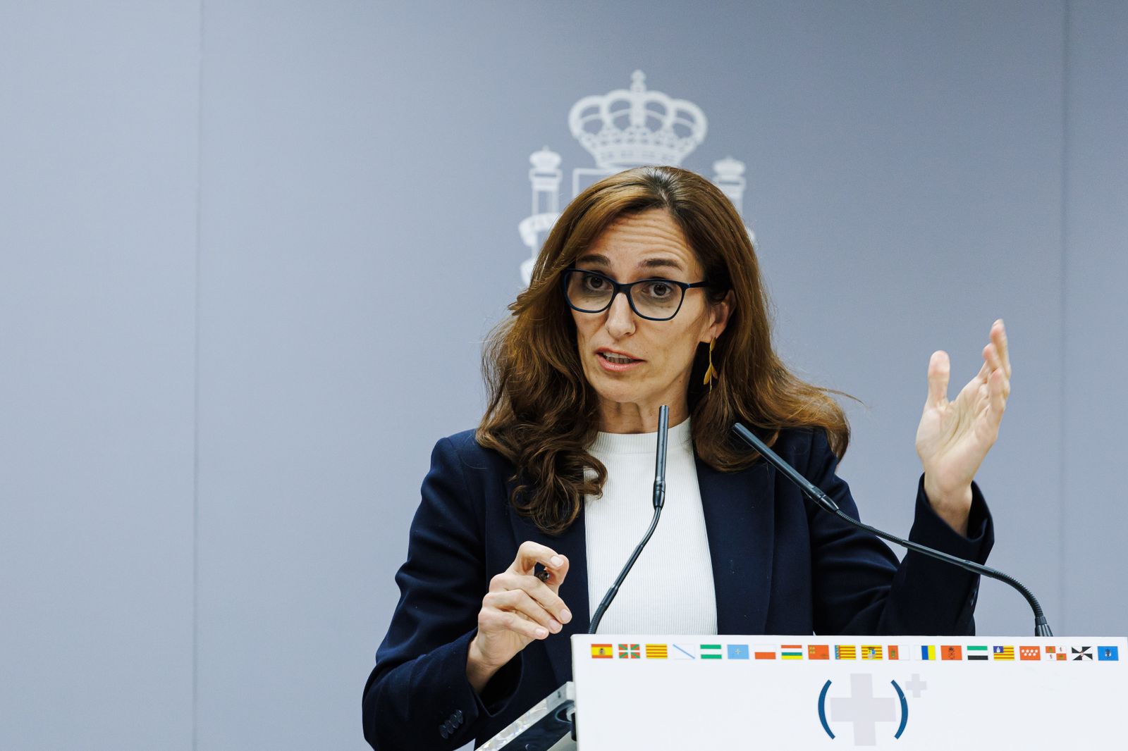 La ministra de Sanidad, Mónica García,  tras el pleno del Consejo Interterritorial del Sistema Nacional de Salud