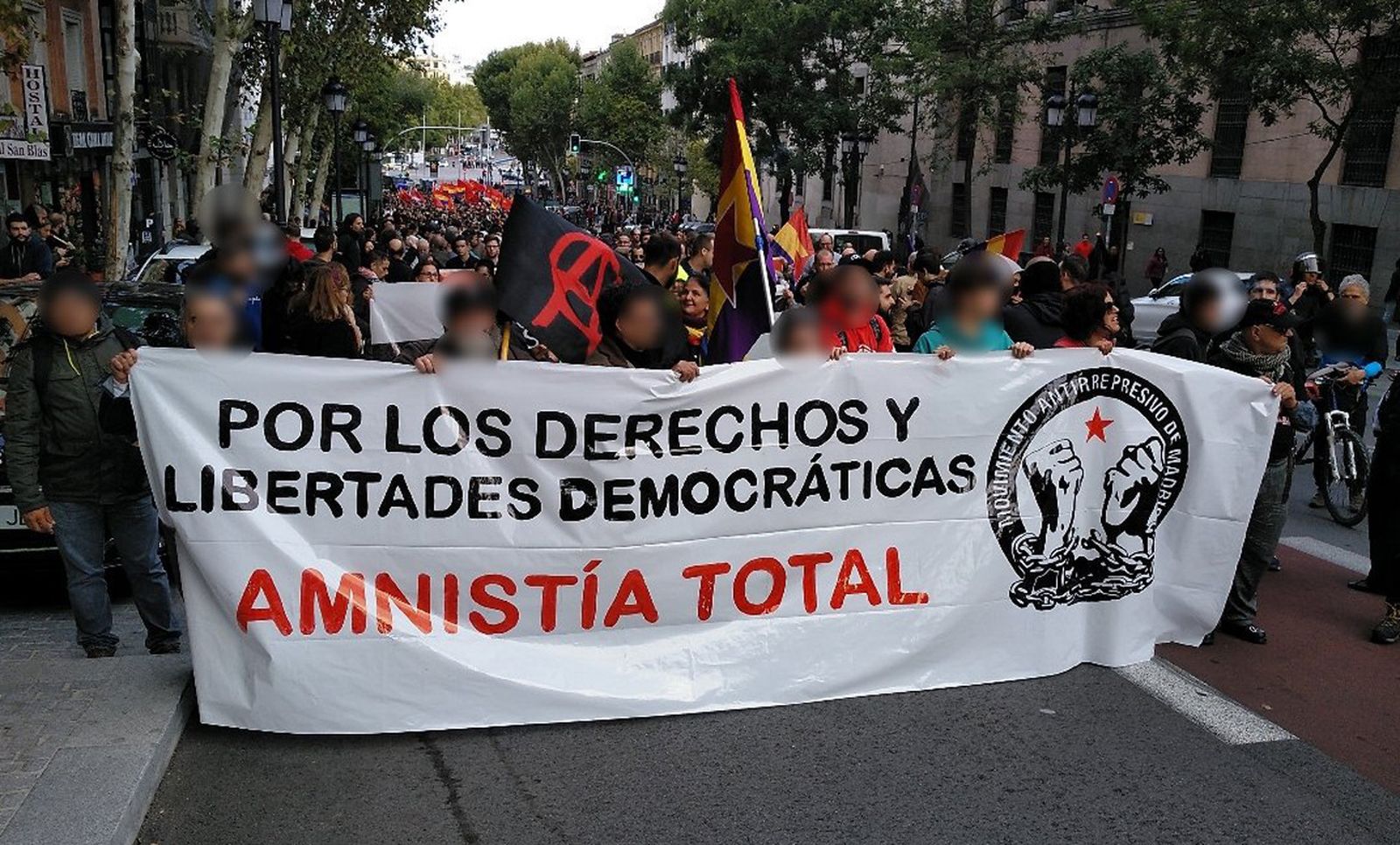 Manifestación convocada en Madrid tras la sentencia del juicio del Procés