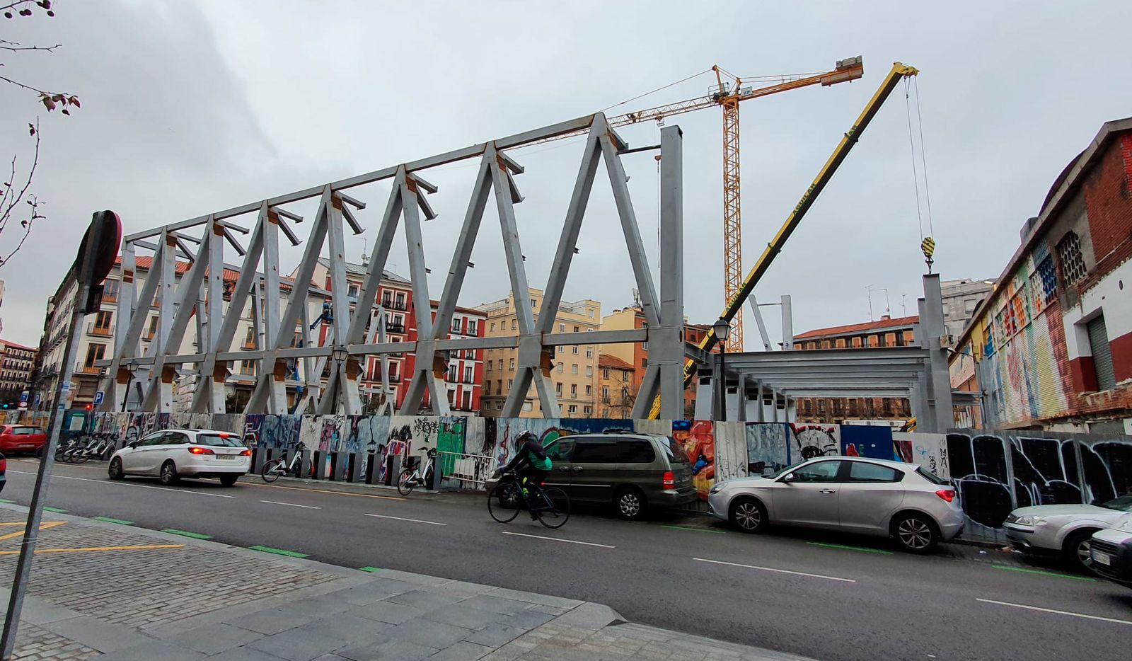 Estado de las obras del futuro polideportivo de la Cebada en el distrito de La Latina
