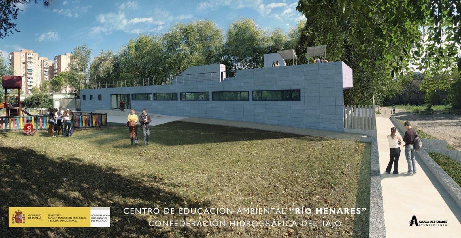 Recreación del futuro Centro de Interpretación del Río Henares en la localidad de Alcalá
