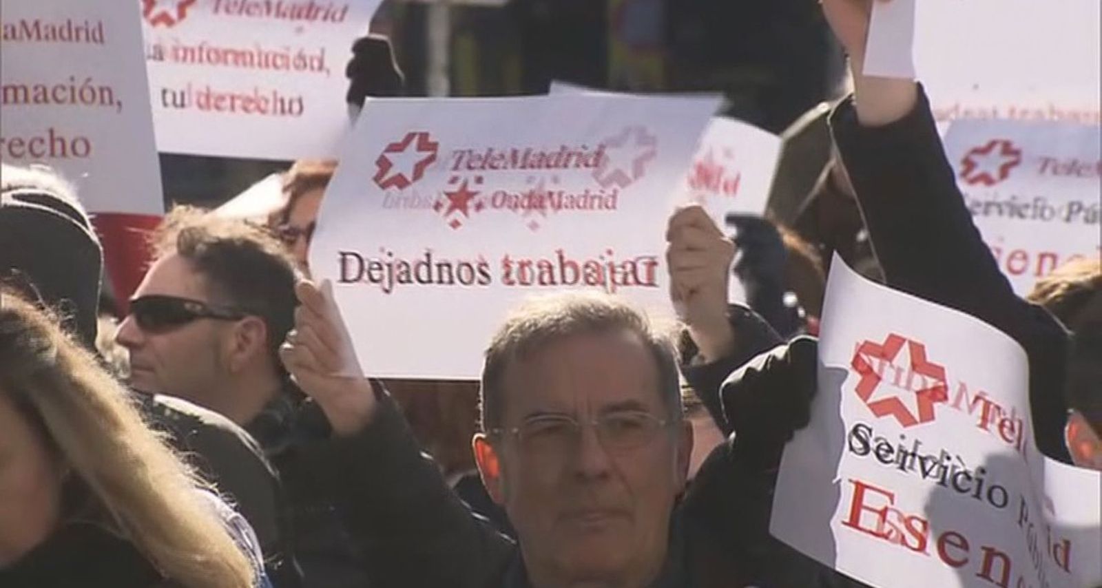 Trabajadores de Telemadrid y Onda Madrid protestan contra el "boicot" del Gobierno madrileño
