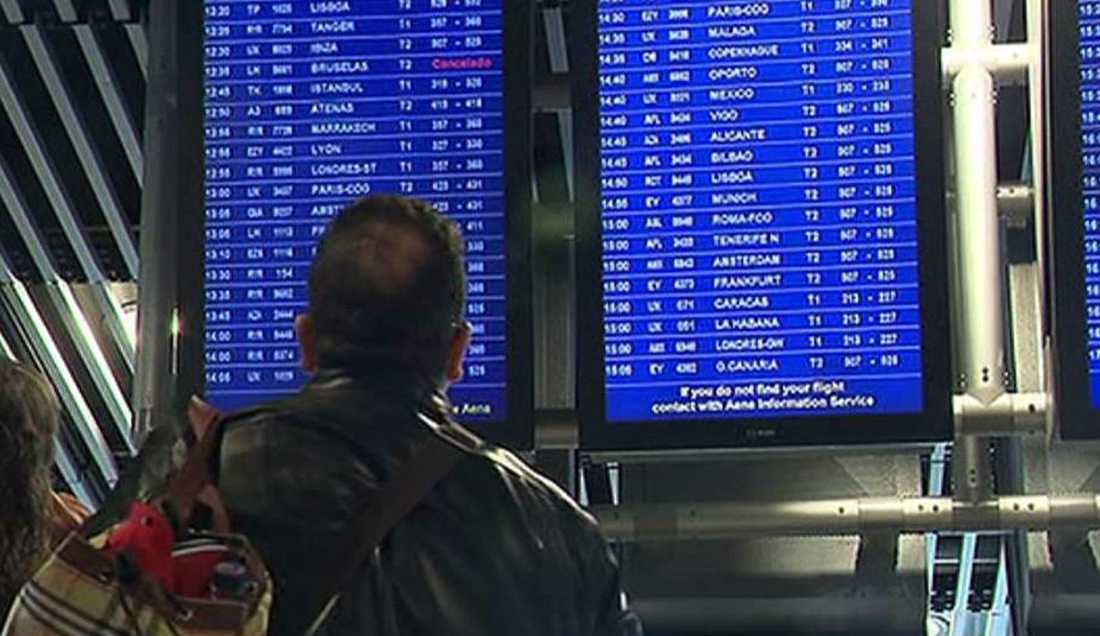 Panel de vuelos de Barajas