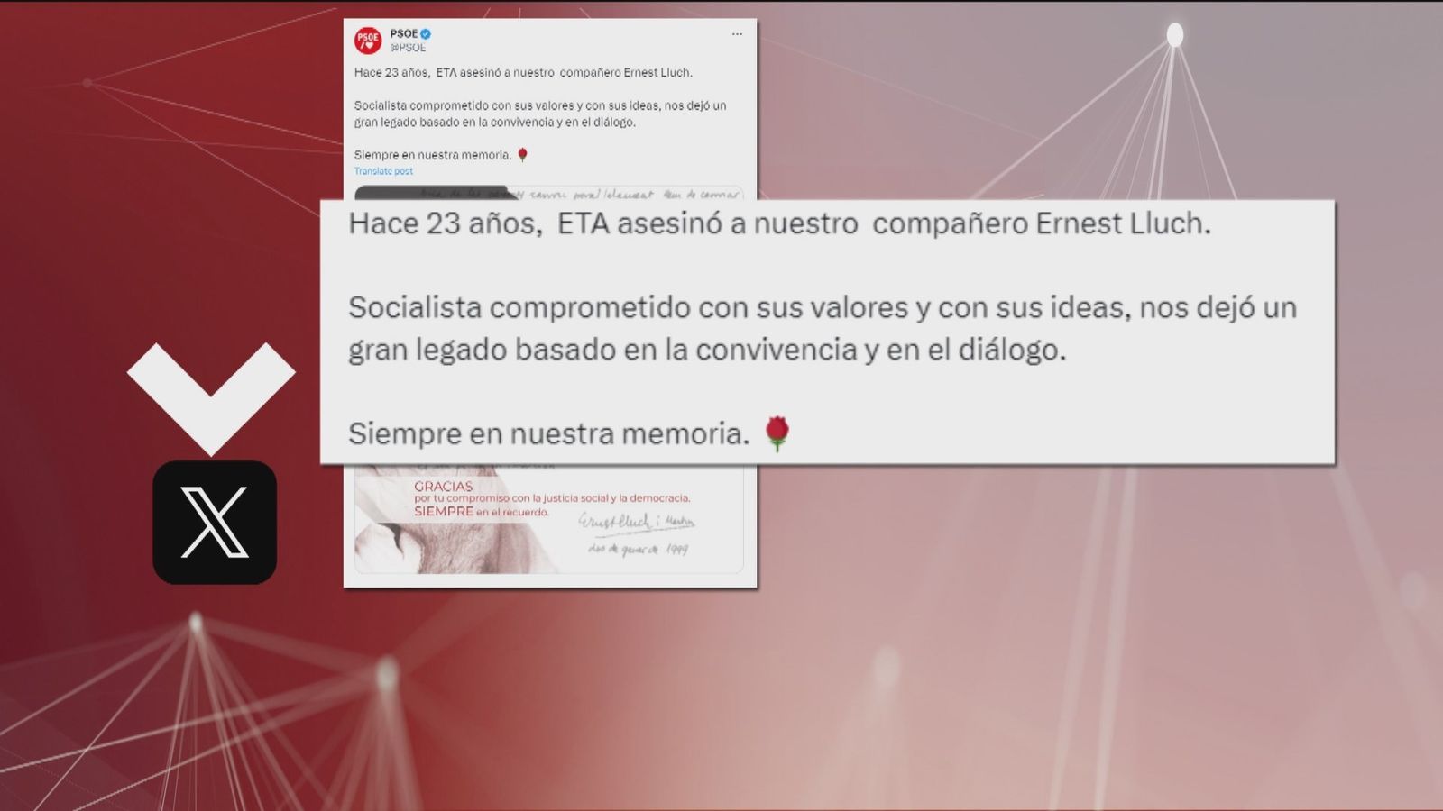 Tuit del PSOE sobre Lluch