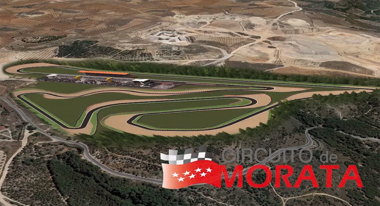 Simulación del futuro Circuito de Fórmula 1 y Motociclismo que en un futuro podría estar en Morata de Tajuña
