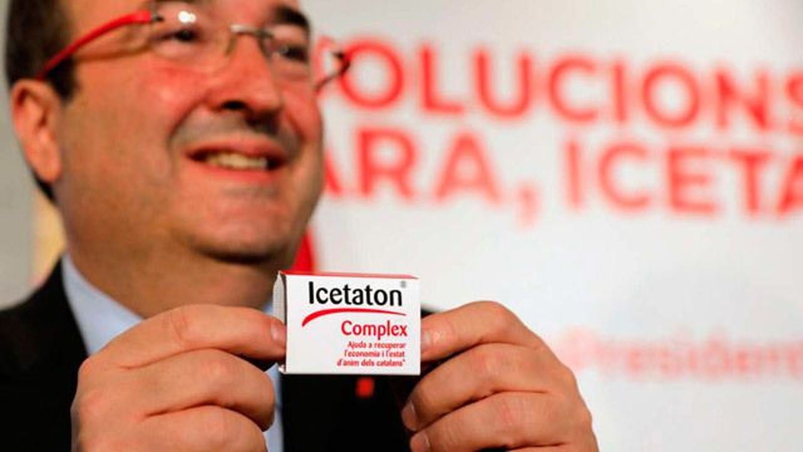 Iceta lanza pastillas "Icetaton" para recuperar la economía y el ánimo de catalanes