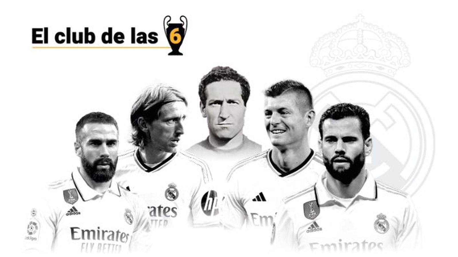 Modric, Carvajal, Nacho, Kroos y Gento