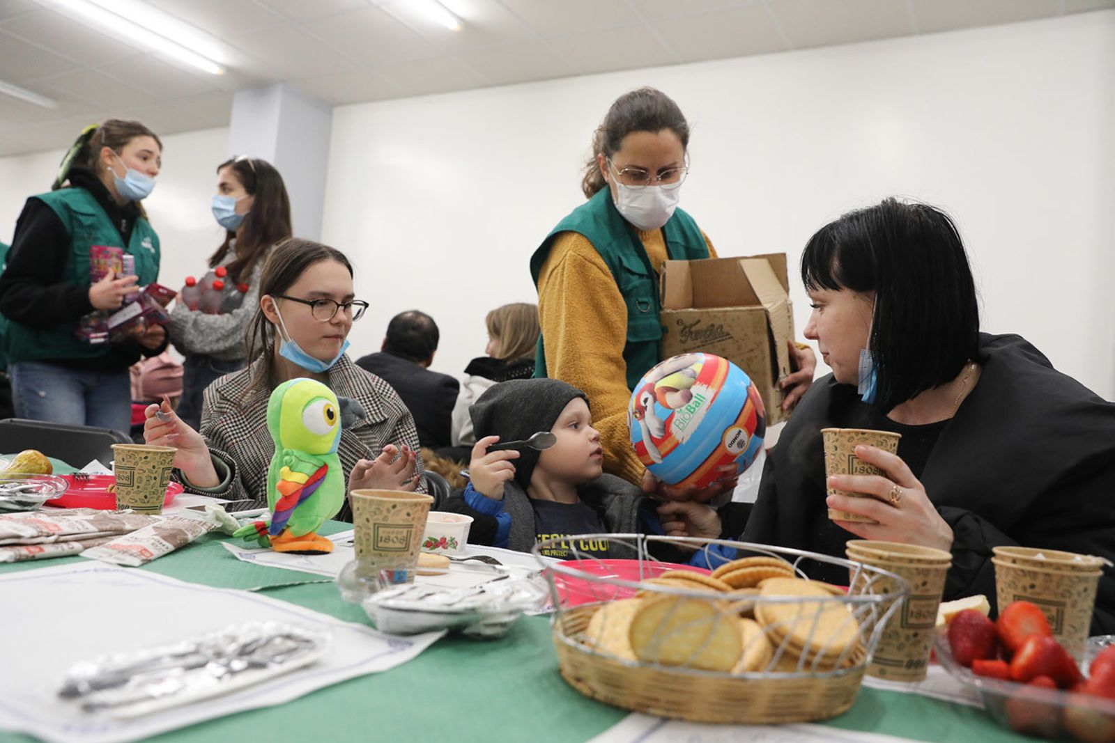 Refugiados ucranianos a su llegada a Madrid