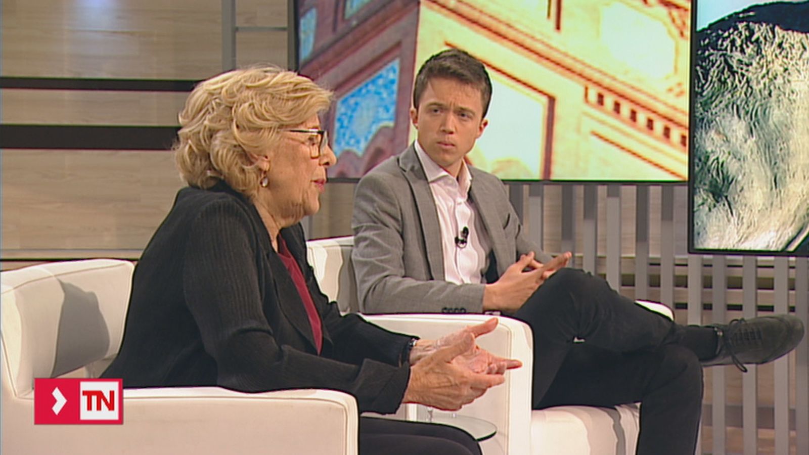 Carmena y Errejón en Telemadrid