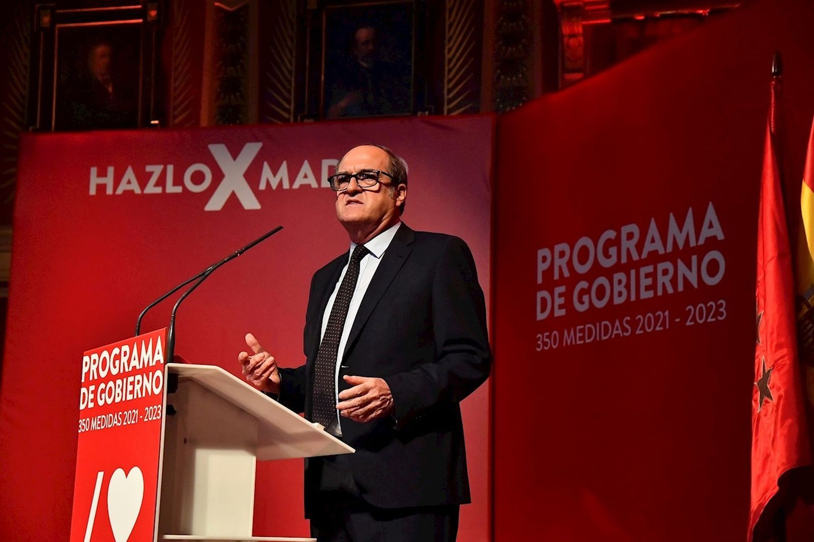 Ángel Gabilondo, candidato del PSOE, en la presentación del programa electoral para las elecciones a la Asamblea de Madrid