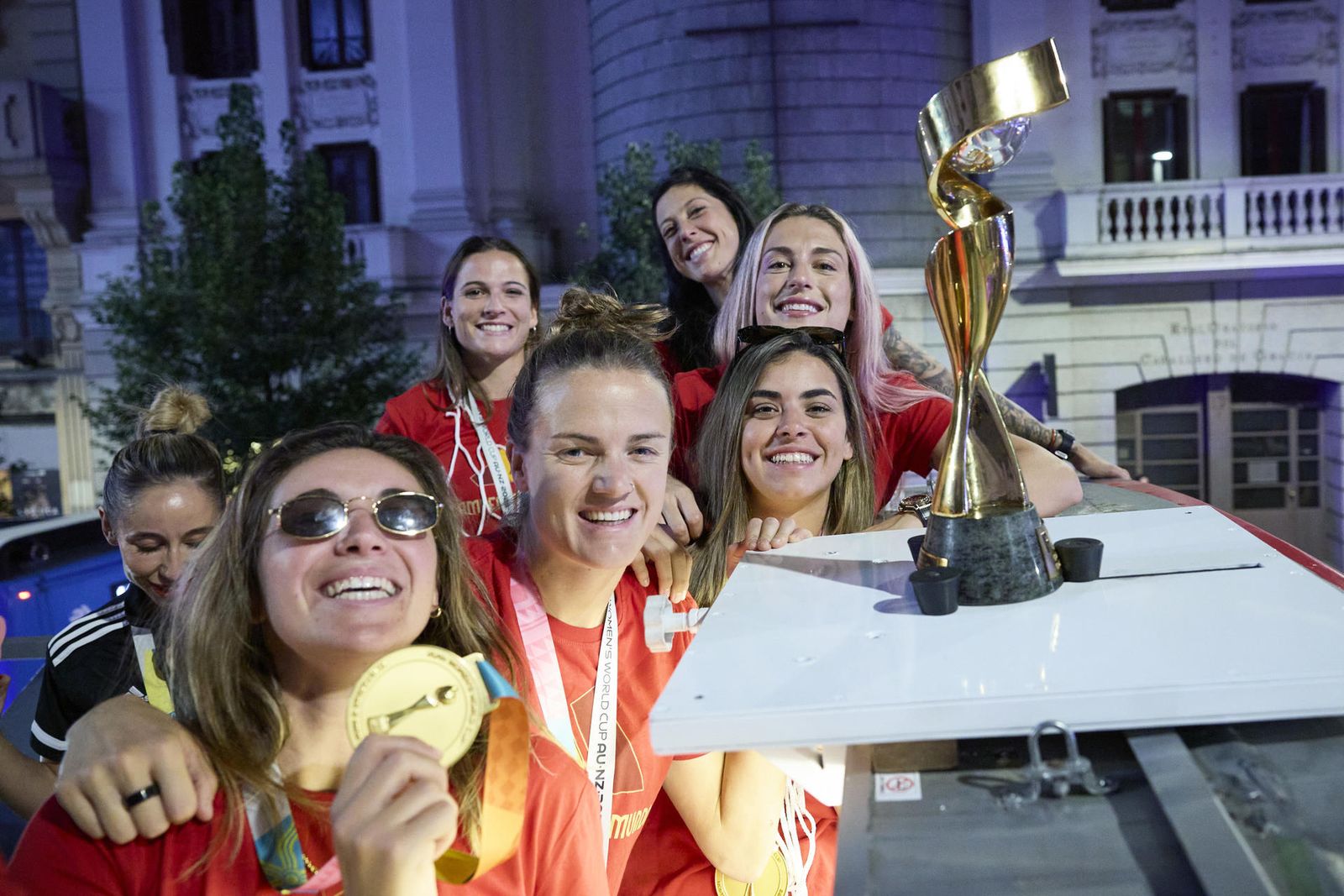 Fiesta de la Selección femenina de fútbol en Madrid tras ganar el Mundial