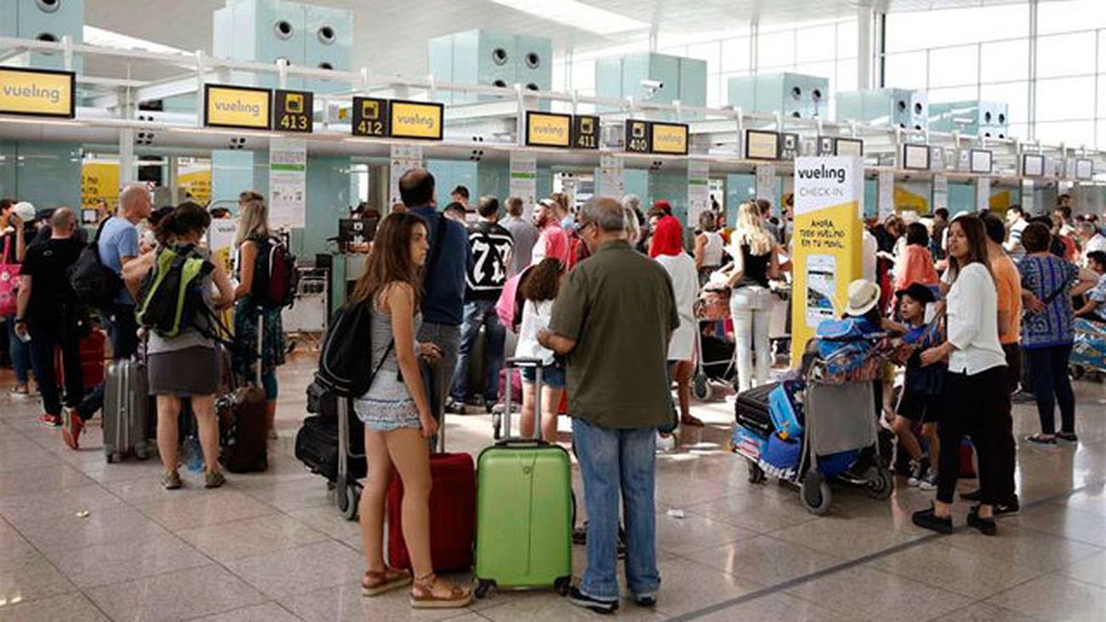 Pasajeros en el Aeropuerto de Barcelona