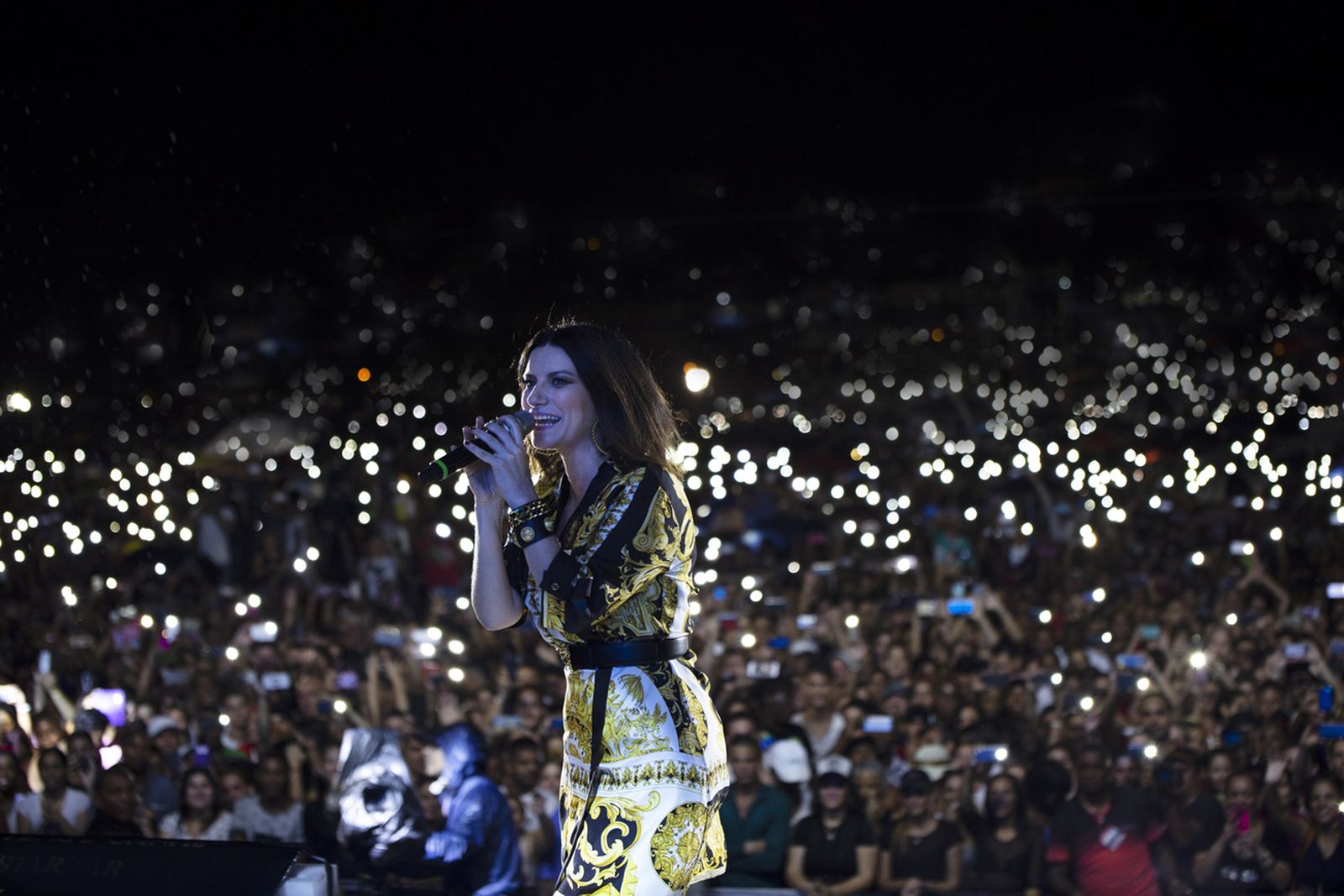 La cantante Laura Pausini en un concierto en Cuba