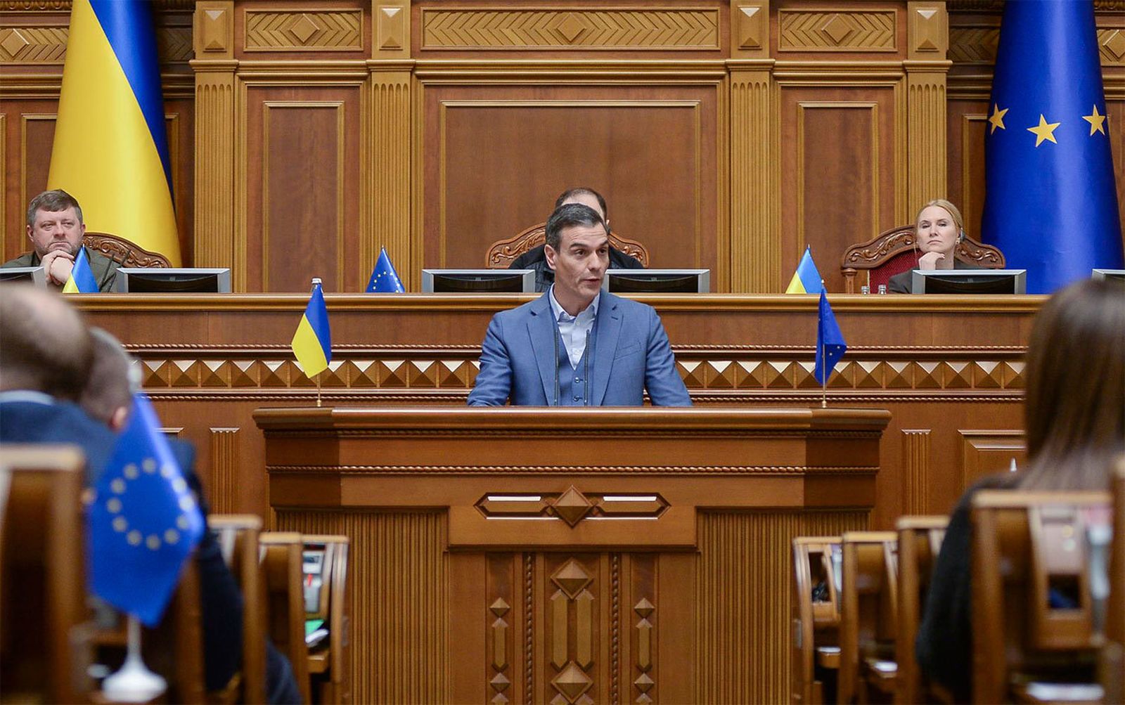 Pedro Sánchez ante el Parlamento ucraniano