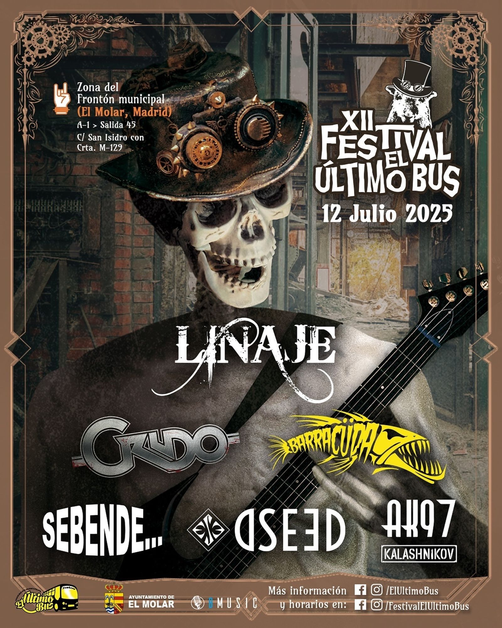 Cartel del festival de rock de El Molar 'El Último Bus'