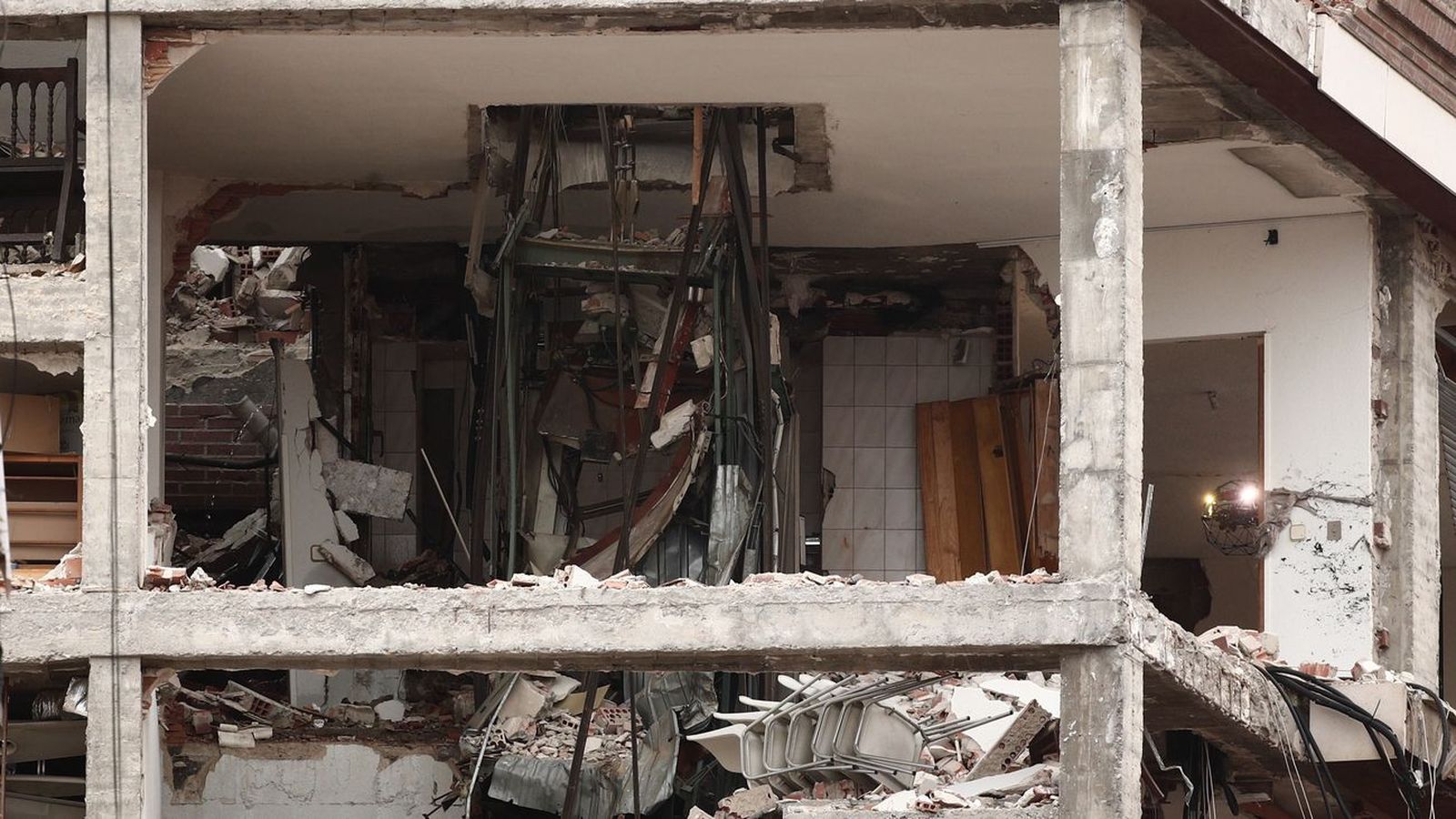 Estado del edificio de la calle Toledo tras la explosión de gas