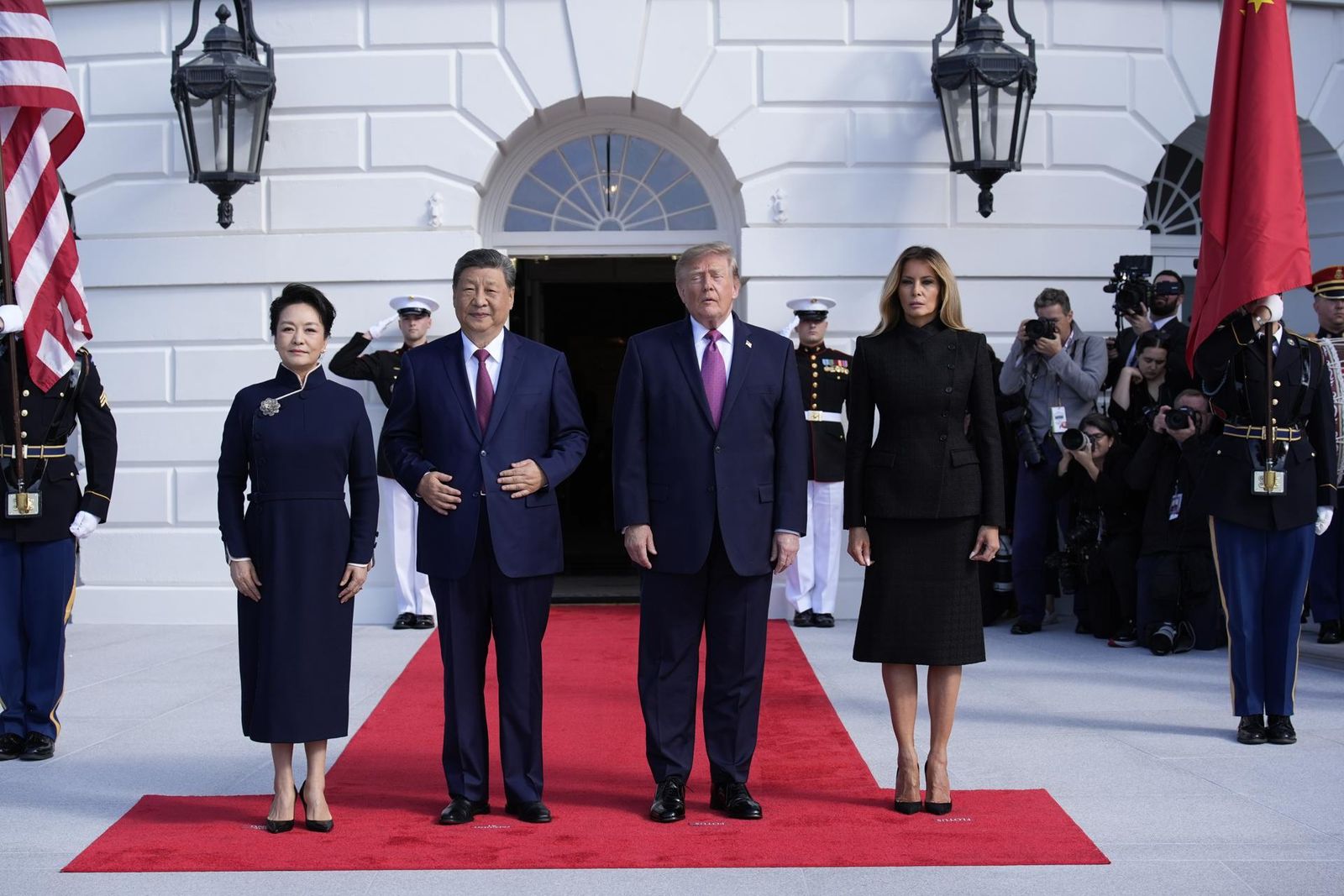 Xi Jinping y Donald Trump, con sus mujeres en la Casa Blanca