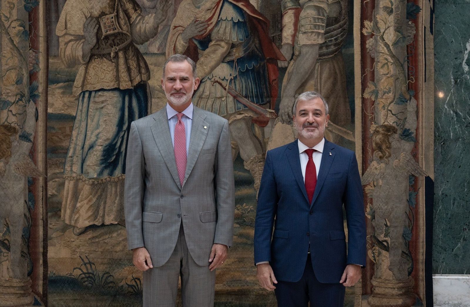 El Rey Felipe VI recibe al nuevo alcalde de Barcelona, Jaume Collboni