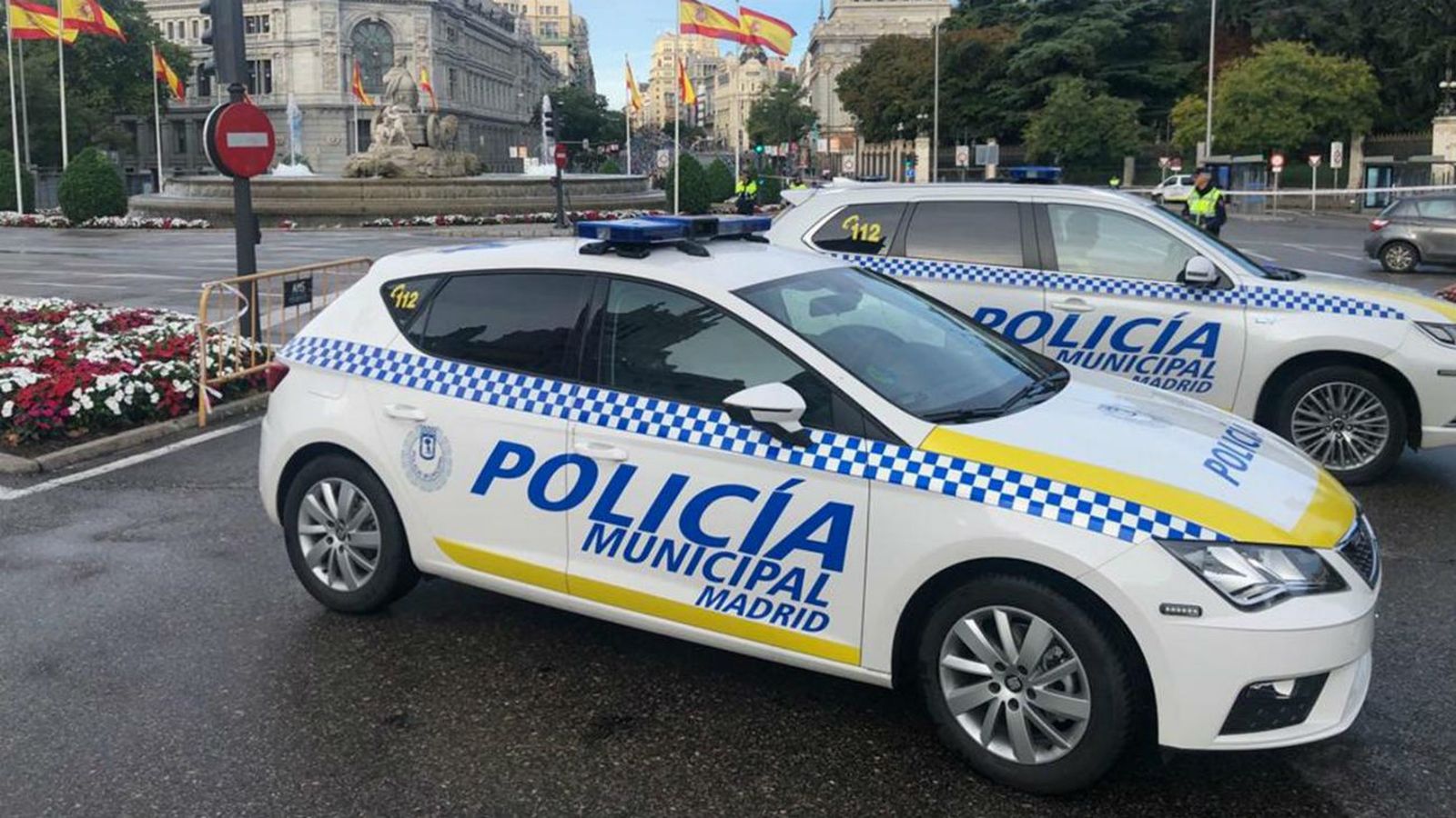 Policía Municipal en la Plaza de Cibeles