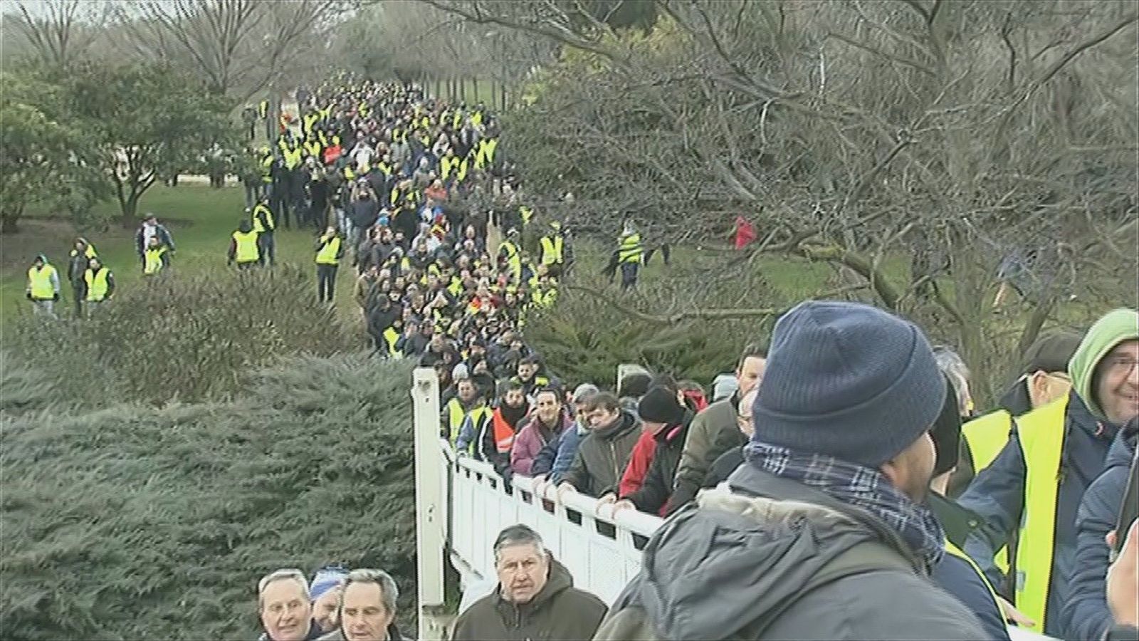 Marcha de taxistas hacia el Aerpouerto de Barajas