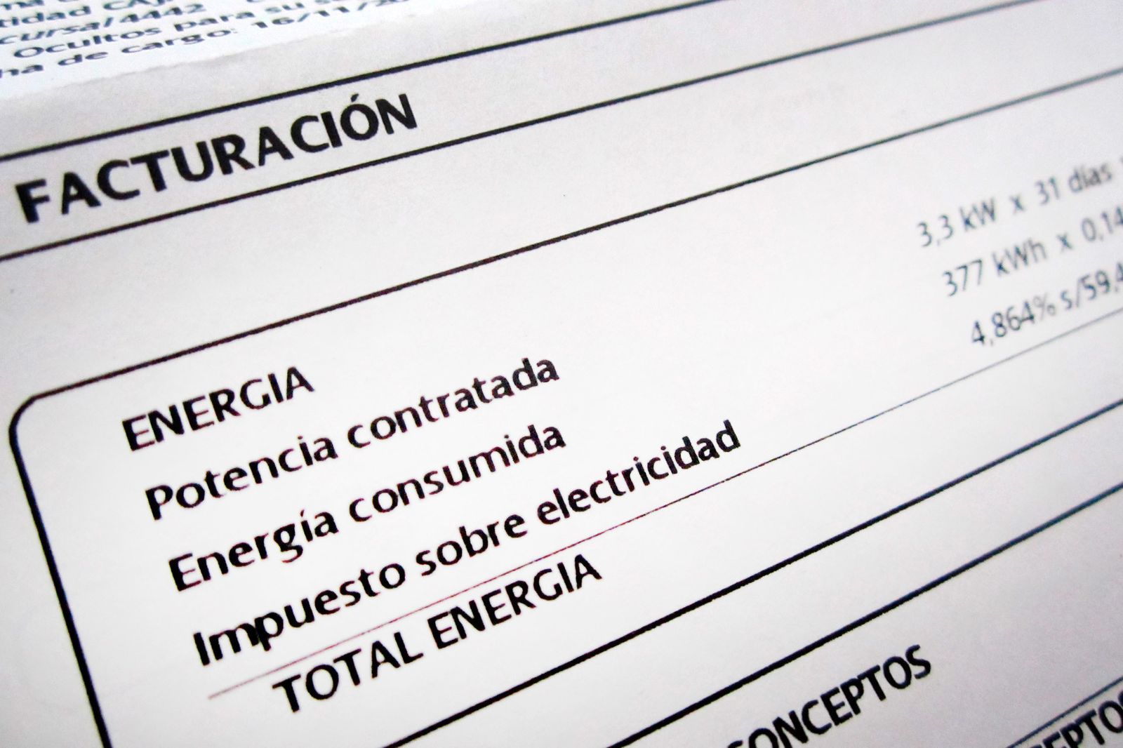 La factura de la luz