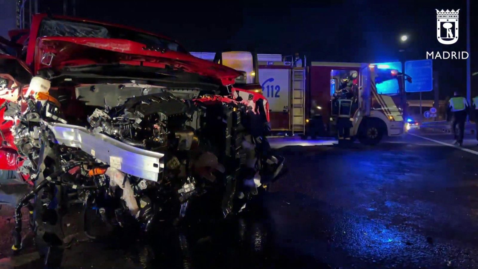 Accidente por choque frontal en la M-11
