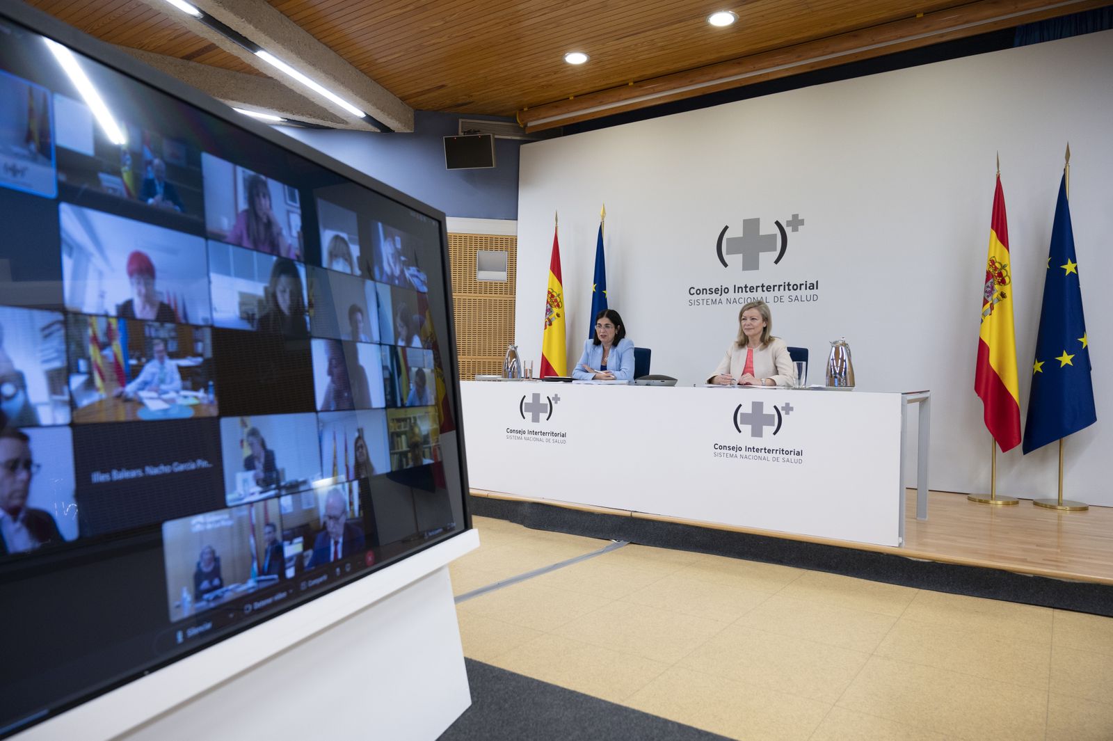 La ministra Carolina Darias durante el Consejo Interterritorial de Salud