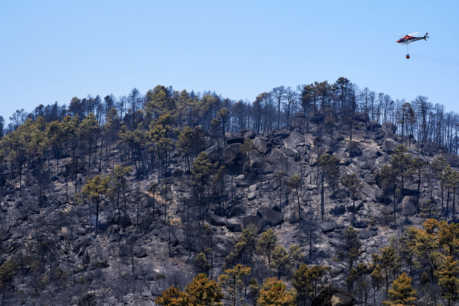 El fuego en el Valle de Iruelas mejora, pero mantiene en alerta a Ávila y la frontera con Madrid