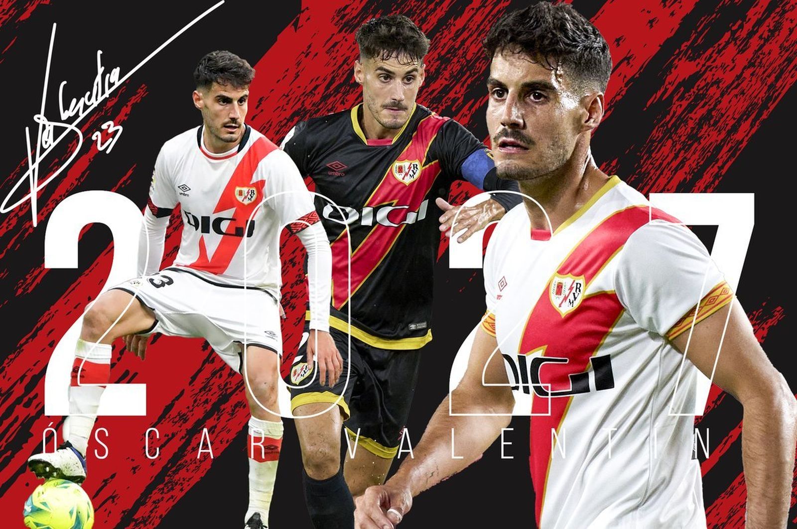 Oscar Valentín renueva con el Rayo Vallecano hasta 2027