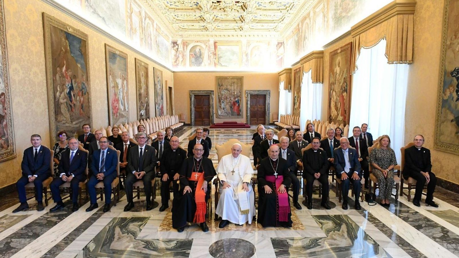 El Papa Francisco en la audiencia a Cáritas Española