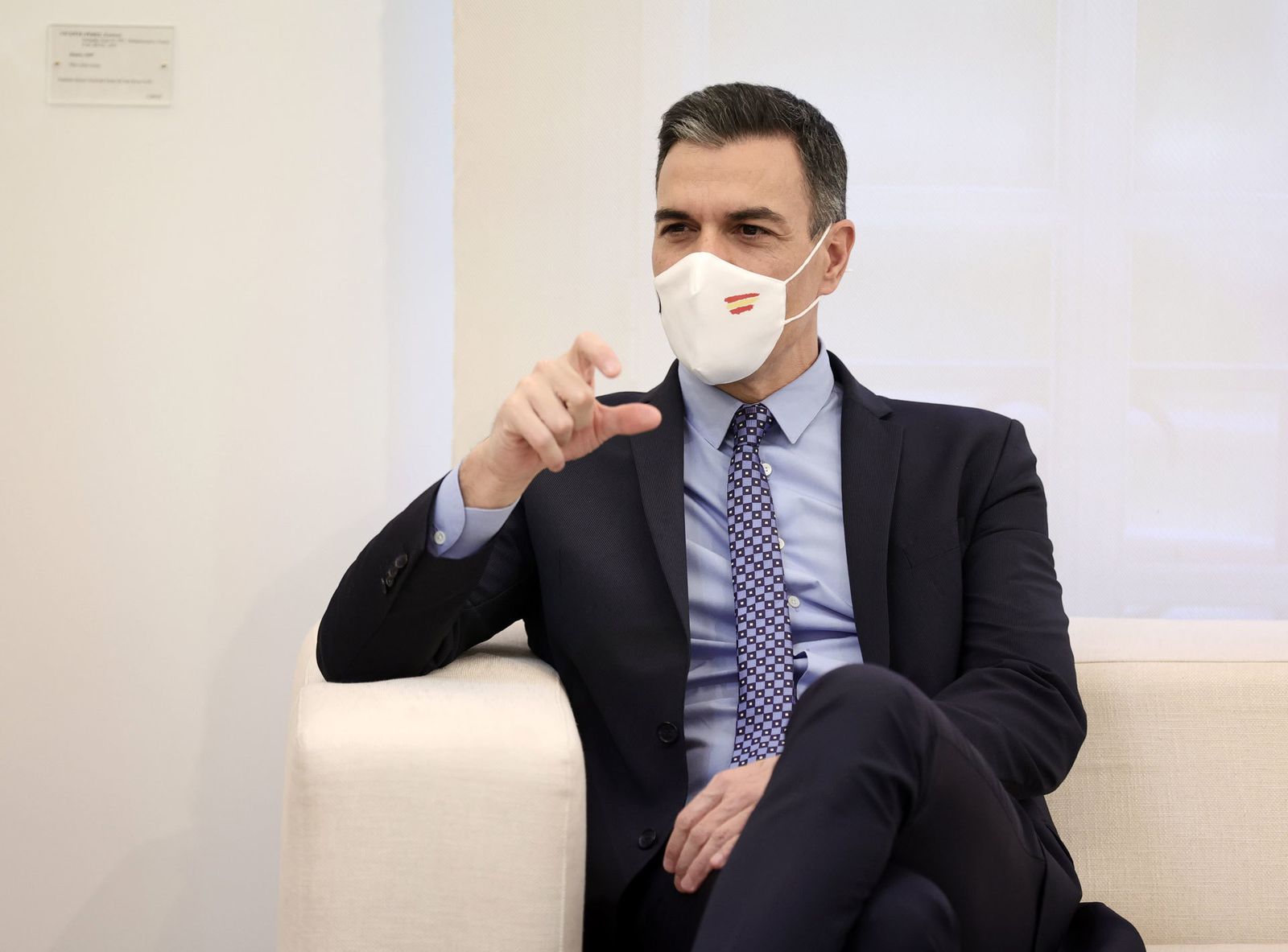 El presidente del Gobierno, Pedro Sánchez, en el Palacio de la Moncloa