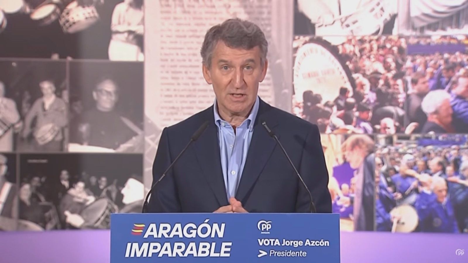 Feijóo pide el voto de los socialistas para Azcón: Sánchez y su portavoz no merece ni un voto