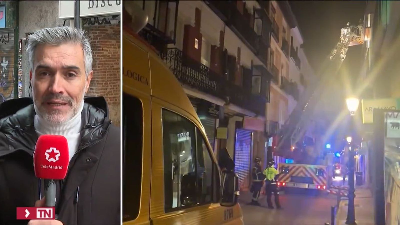 Grave tras caerle una losa en Malasaña