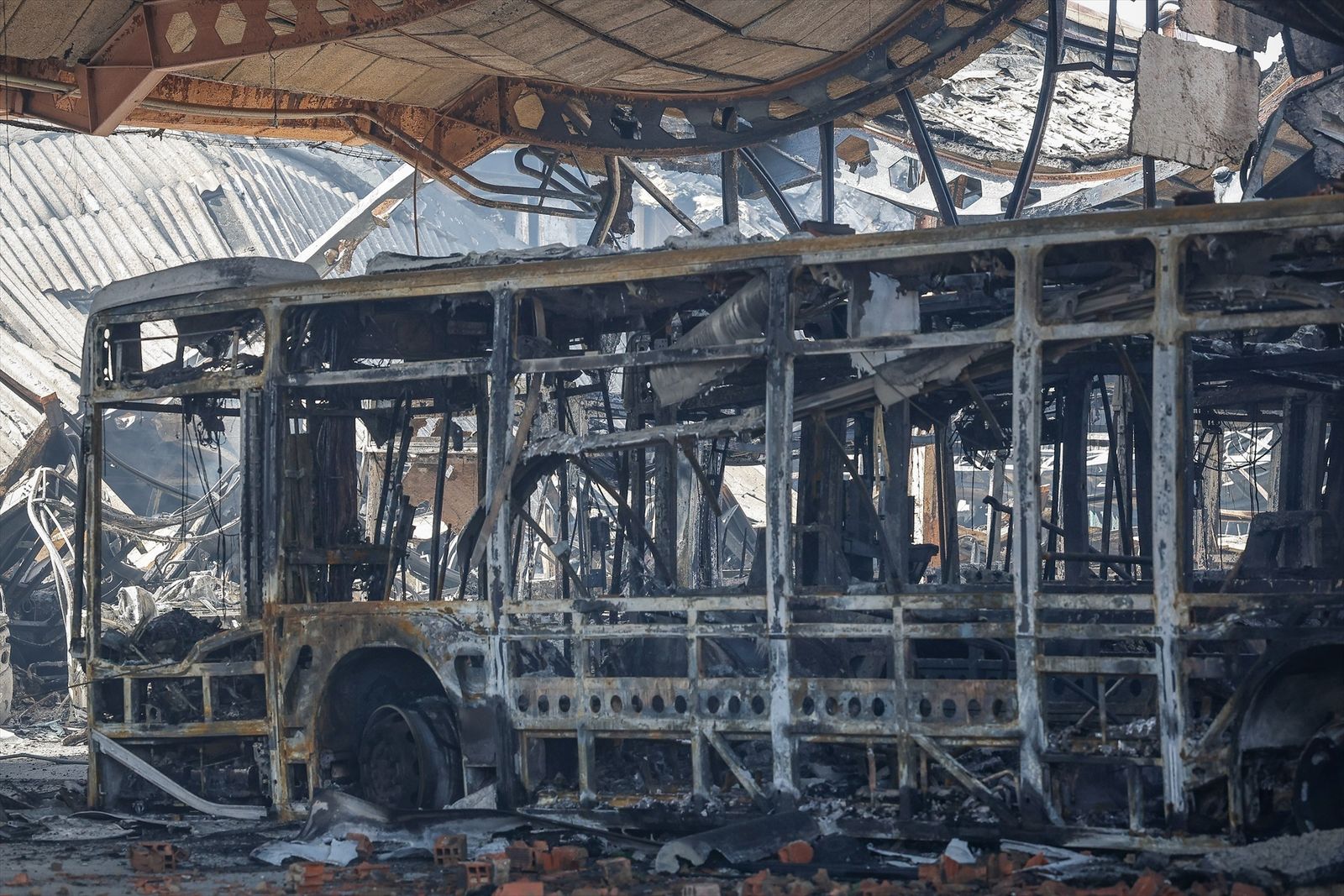 Incendio en las cocheras de autobuses de Burgos