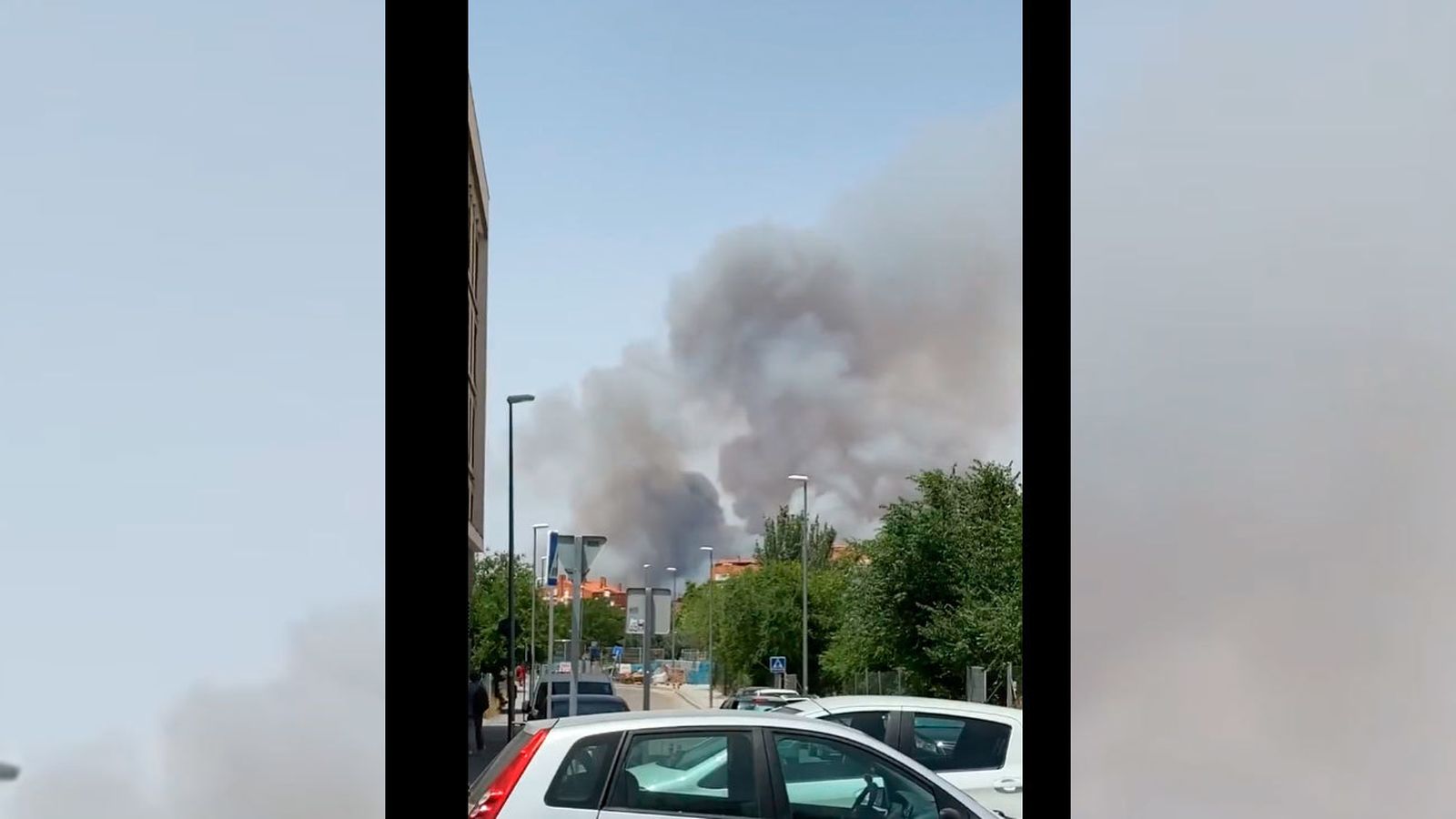 Una intensa columna de humo en Arganda alerta del riesgo de incendios
