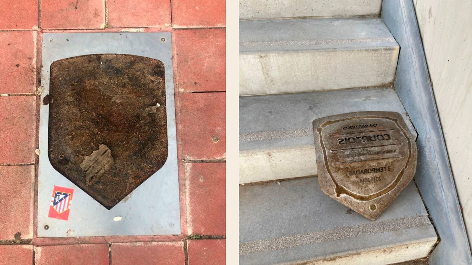 Arrancan la placa de Courtois del paseo de leyendas del Metropolitano