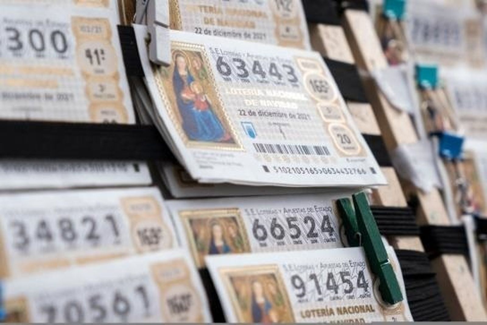Imagen de varios décimos de la Lotería de Navidad 2024