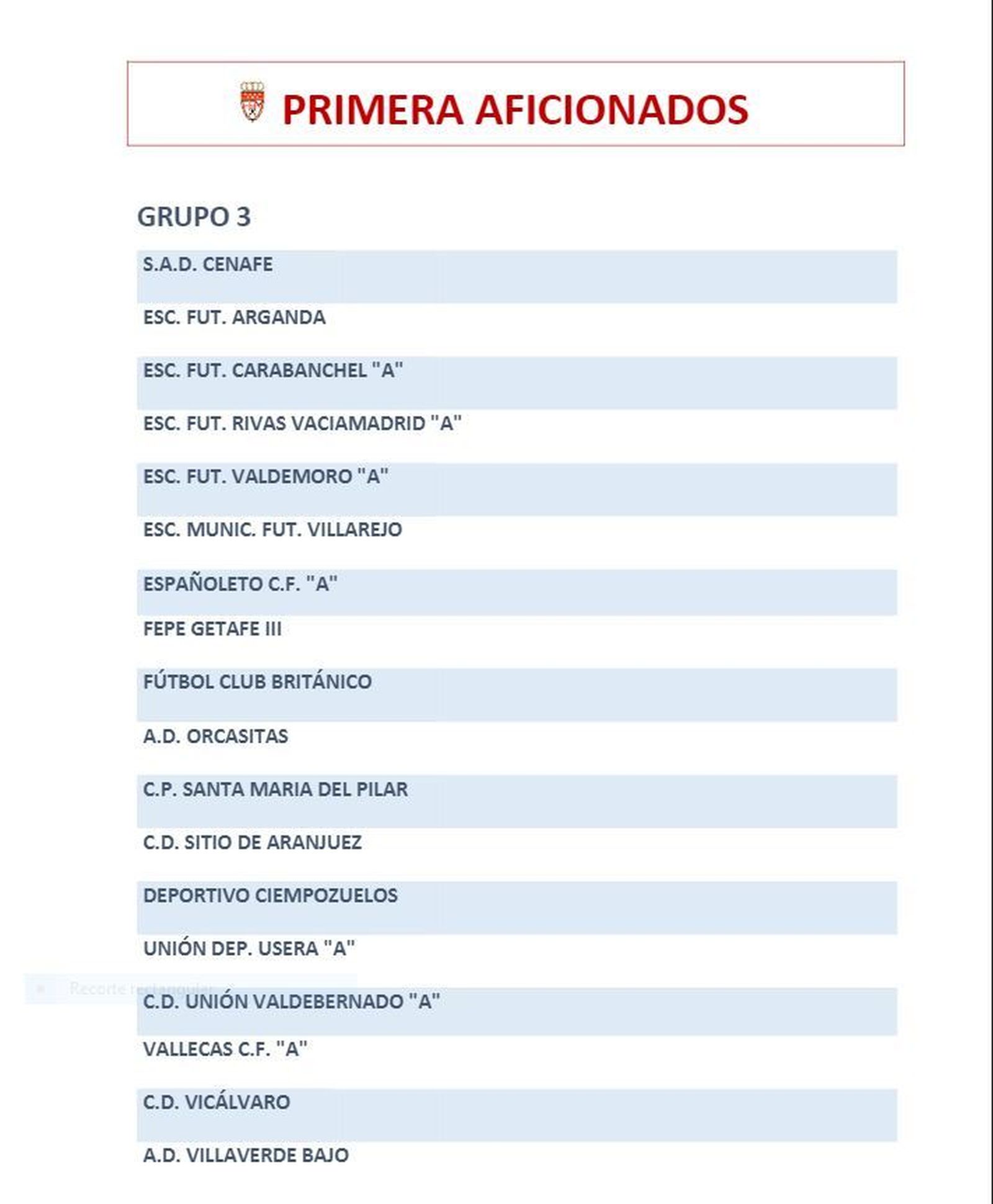 Grupo 3 de Primera Aficionados