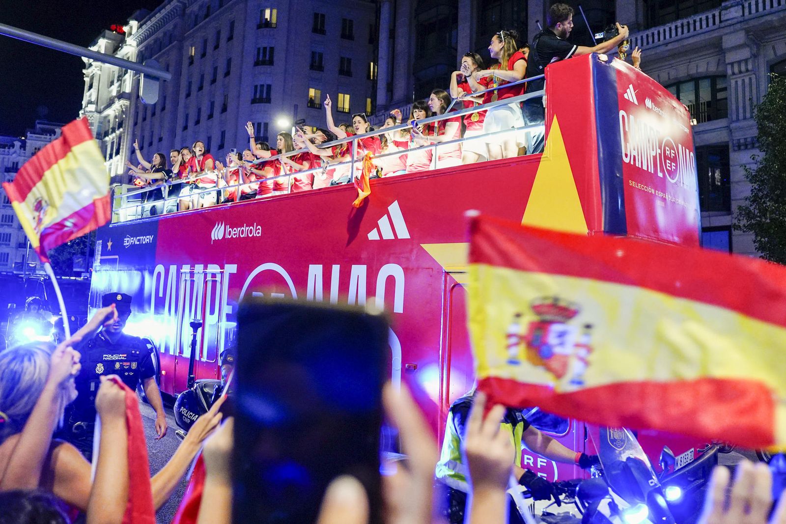 Fiesta de la Selección femenina de fútbol en Madrid tras ganar el Mundial