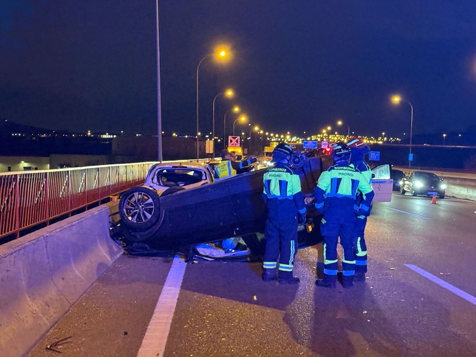 Doble accidente con cuatro vehículos implicados en el kilómetro 11 de la M-45