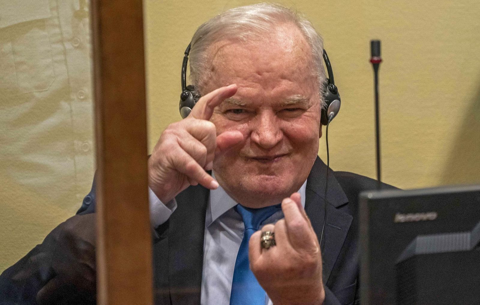El exgeneral serbobosnio Ratko Mladic durante uno de los juicios de apelación, en La Haya