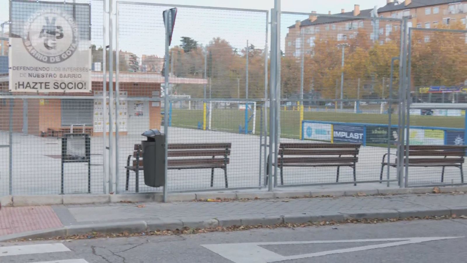 Campo de fútbol en Usera donde detuvieron al secuestrador del alunicero 'Niño Juan'