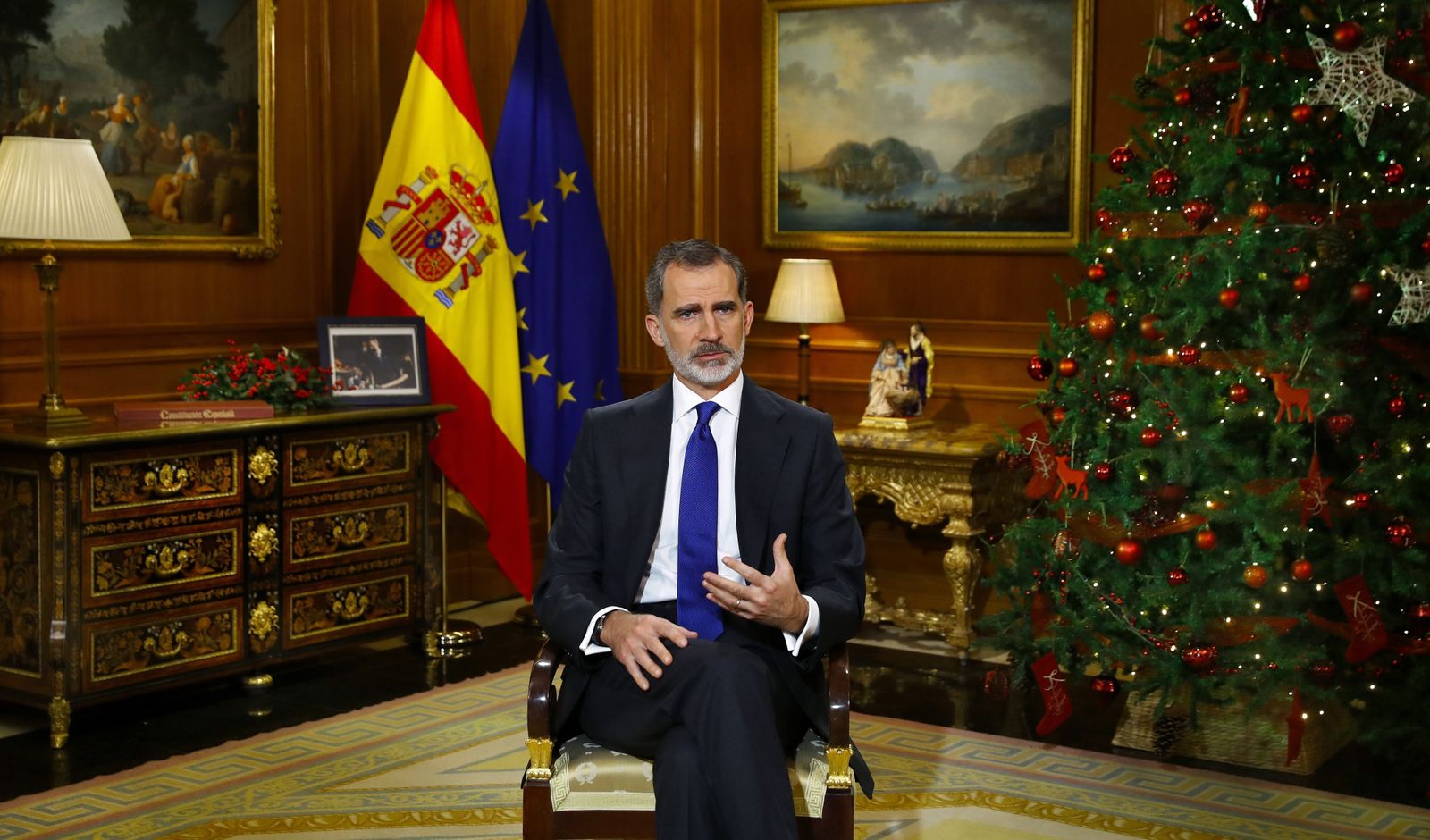 El Rey Felipe VI da su discurso de Nochebuena
