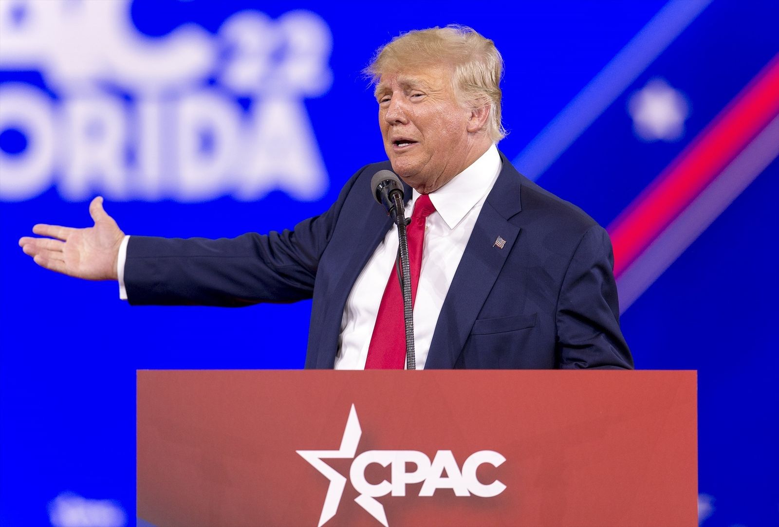 Donald Trump durante el 2022 Conservative Political Action Conference (CPAC)